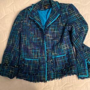 Tweed casual/dress jacket teal/black/blue